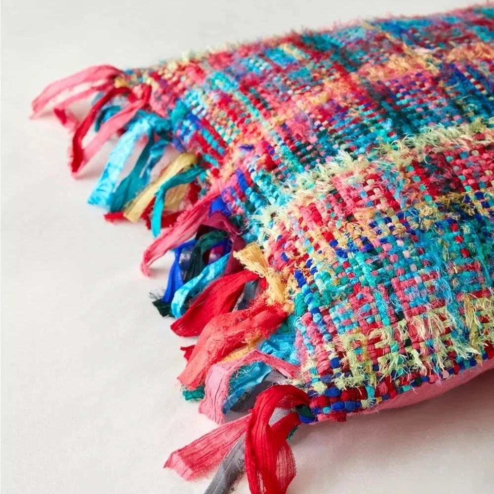 New Urban Renewal Remnants Sari Silk Throw Pillow